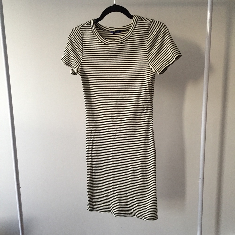 striped body con dress by sweet claire